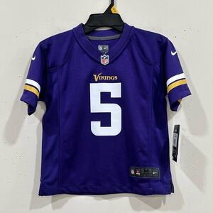 Nike NFL Minnesota Vikings Teddy Bridgewater Jersey Purple #5 Kids Size M (5/6)